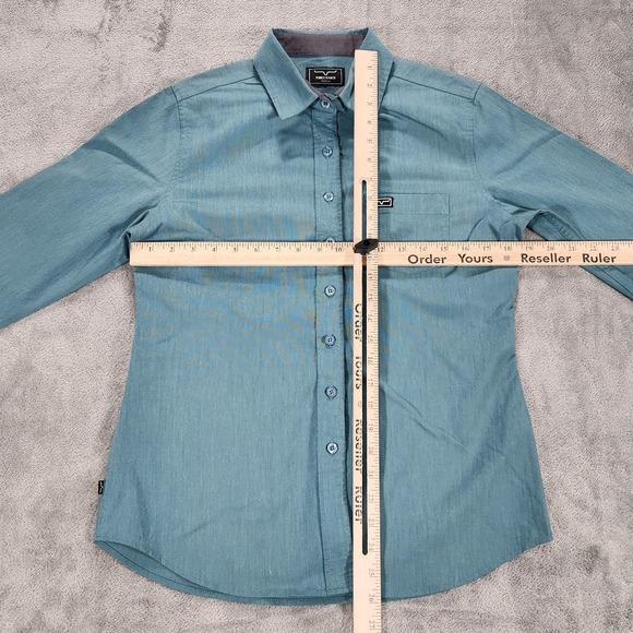 Kimes Ranch Shirt Mens Medium Blue Long Sleeve Western Coolmax Stretch Casual - Picture 8 of 12